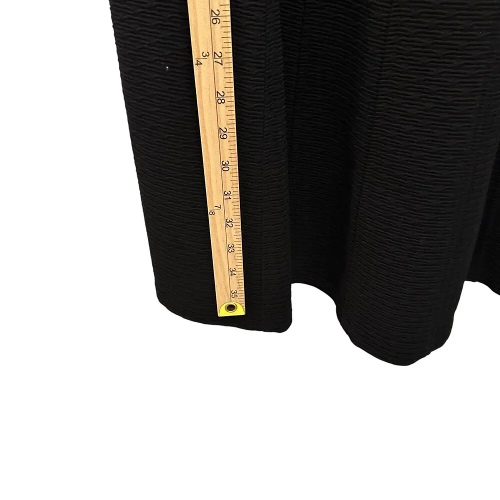Just...Taylor Black Textured Polyester Sleeveless Knee Length Dress‎ Gold Zip 12